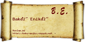 Bakó Enikő névjegykártya