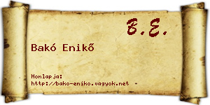 Bakó Enikő névjegykártya