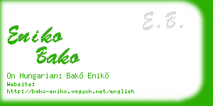 eniko bako business card