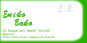 eniko bako business card